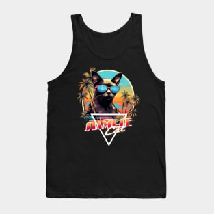 Retro Wave Siamese Cat Miami Shirt Tank Top